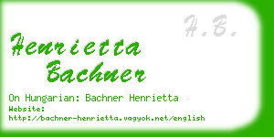 henrietta bachner business card